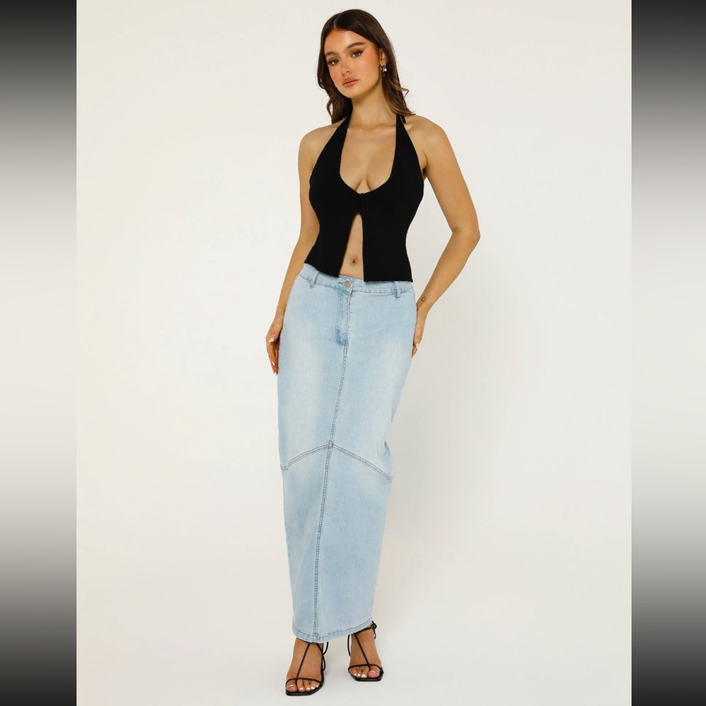 JADA MIDI SKIRT DENIM LIGHT WASH